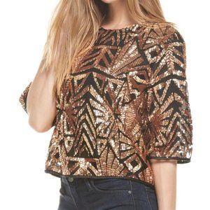 Everly // Rose Gold Sequin Top